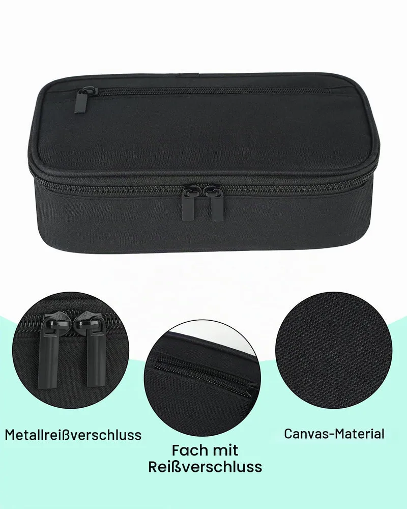 Federmäppchen groß mit 5 Fächern, geräumiges Mäppchen Teenager, praktisches Federmäppchen Jungen und Federtasche Jungen, funktionales Etui Schule, Unisex Stifteetui in Schwarz