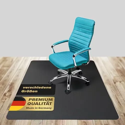 LP Projekt Bodenschutzmatte – rutschfeste und strapazierfähige Bürostuhlmatte für Hartböden und Teppich | Bodenschutzmatte für Zuhause & Büro (Schwarz, 74x120 cm)
