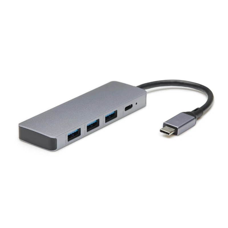 Amazon Basics USB-Hub-Dock für USB 3.2/3.1 2. Generation, 10 Gbit/s, USB-C auf 1 x USB-C / 3 x USB-A, geeignet für Windows/Mac, Silber, Schwarz