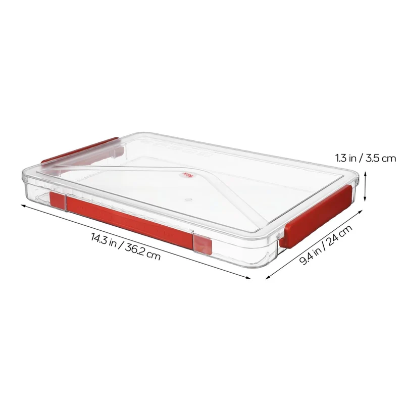 SOIMISS 2stücke Kunststoffbox mit Deckel Transparente Kleine Aufbewahrungsbox für Akten Papieraufbewahrung Flache Stapelbox für Büro und Zuhause Organisation von Dokumenten