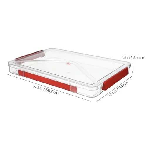 SOIMISS 2stücke Kunststoffbox mit Deckel Transparente Kleine Aufbewahrungsbox für Akten Papieraufbewahrung Flache Stapelbox für Büro und Zuhause Organisation von Dokumenten