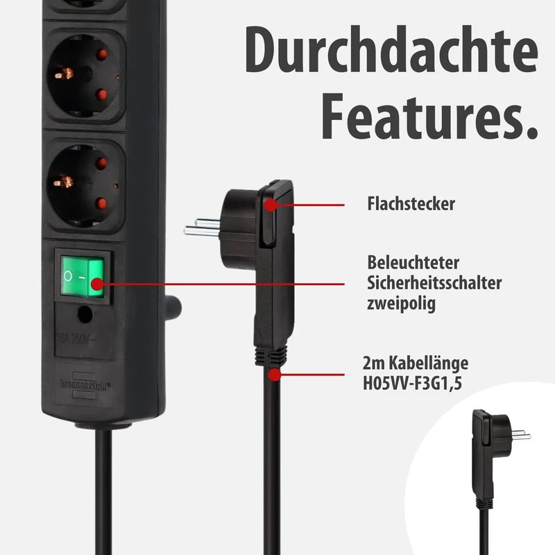 Brennenstuhl Comfort-Line Plus Steckdosenleiste 6-Fach