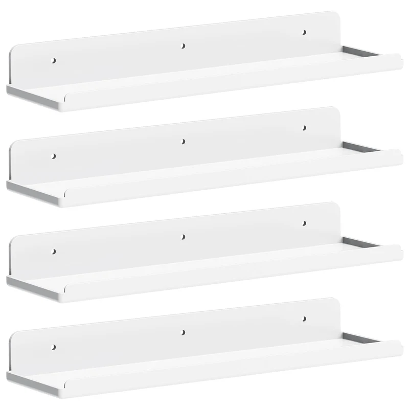 Lifewit 4 Pack Kunststoff Wandregal Weiß, 35,5cm Schweberegal trag. 6kg