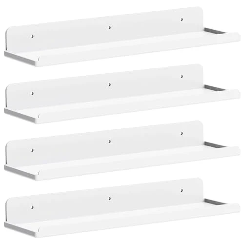Lifewit 4 Pack Kunststoff Wandregal Weiß, 35,5cm Schweberegal trag. 6kg