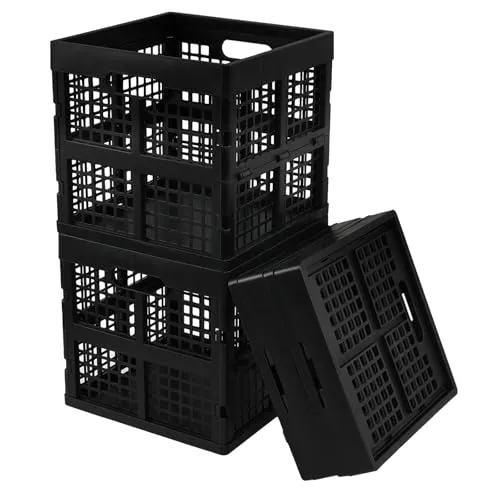 Faltbare Aufbewahrungskiste, quadratisch, Kunststoff, Schwarz, 18 l, 4 Stück