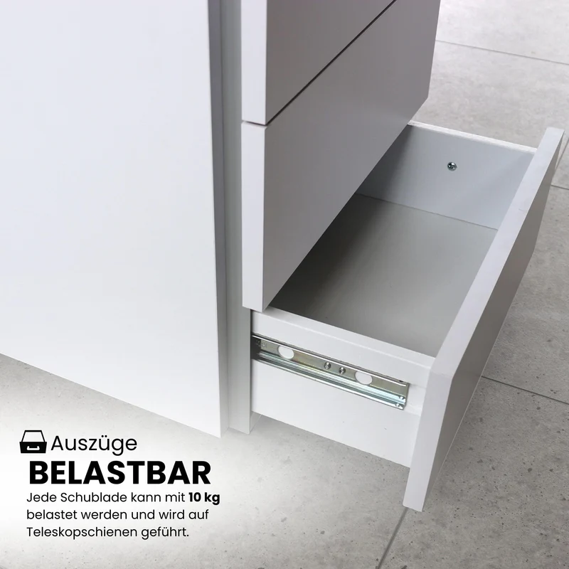 bümö lite Rollcontainer mit Schubladen, Container aus Holz in Ahorn - Rollwagen für's Büro als Schreibtisch Unterschrank, Bürocontainer od. Schreibtischcontainer mit Seitengriff