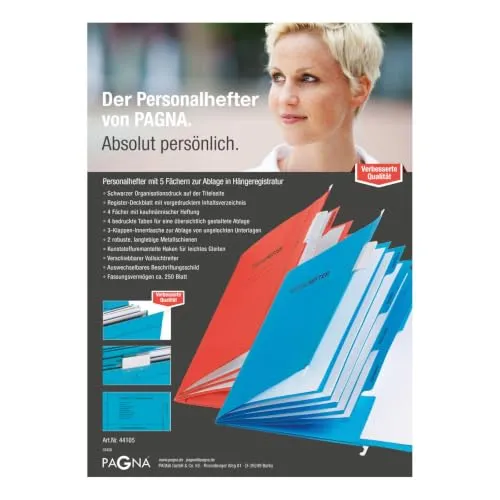 Pagna Personalakte (Hängehefter, für DIN A4, 5-teilig) blau