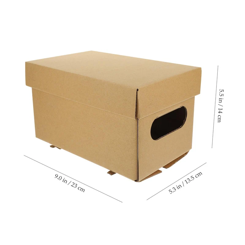 Healifty 2 Stück pack Große Aufbewahrungsbox aus Papier mit Deckel Langlebig und Praktisch zur Aktenaufbewahrung und Täglichen Dokumentenorganisation im Büro