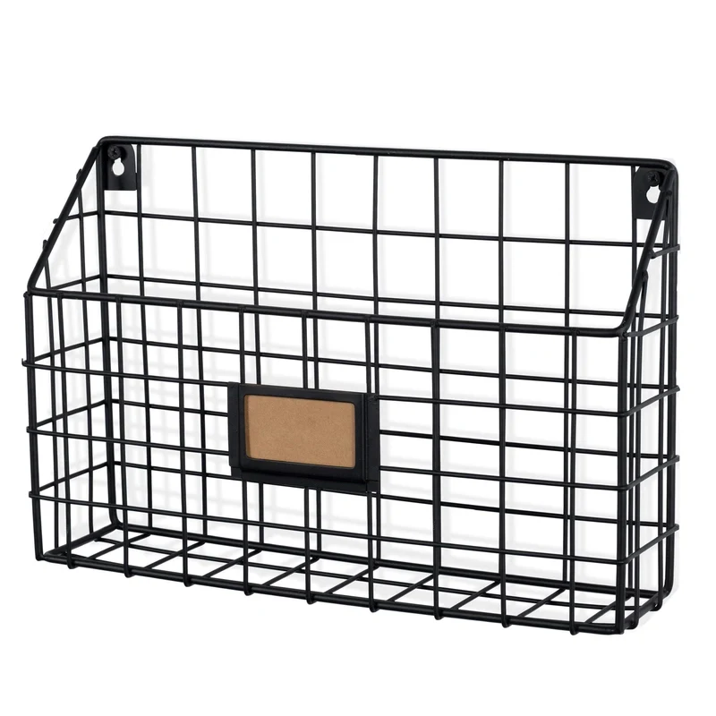 Rivista Aktenhalter für Zuhause, Büro, Schreibtisch, Wandmontage, breiter Hühnerdraht, Organizer und Zeitschriftenhalter, Metall, schwarz