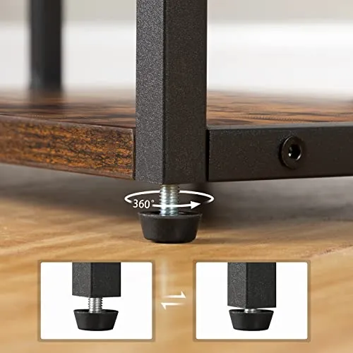 HOOBRO Druckertisch, Druckerständer mit verstellbaren Füßen und arretierbaren Rädern, Druckerwagen Industrie-Design, 42 x 28 x 33 cm, für Büro, Fax, Kopierer, Scanner EBF42PS01