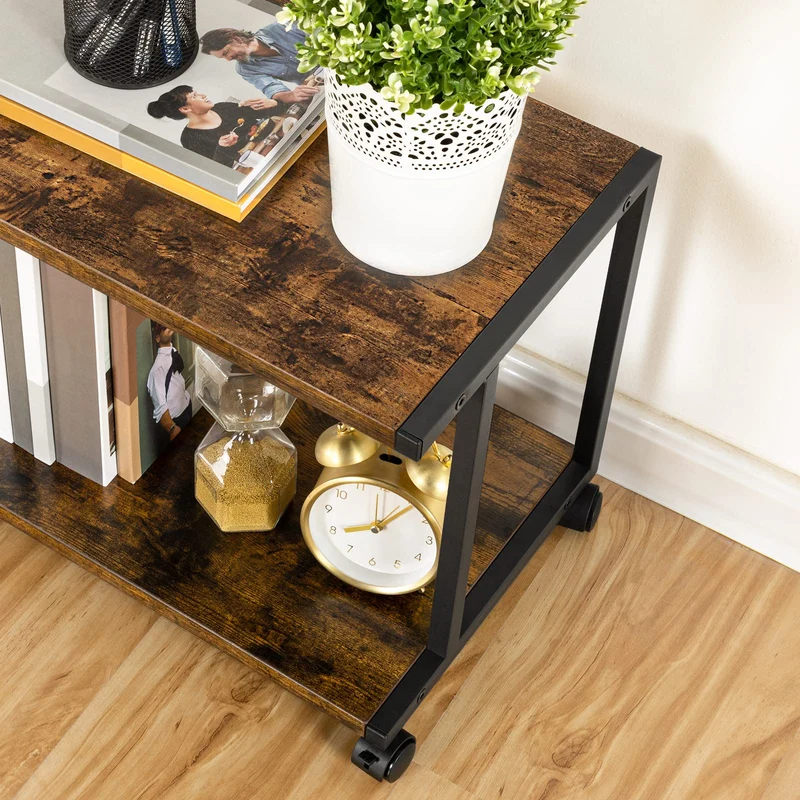 HOOBRO Druckertisch, Druckerständer mit verstellbaren Füßen und arretierbaren Rädern, Druckerwagen Industrie-Design, 42 x 28 x 33 cm, für Büro, Fax, Kopierer, Scanner EBF42PS01