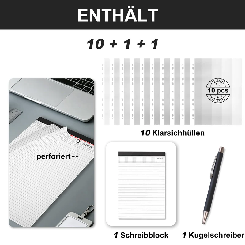 Leathario Konferenzmappe a4 mit Reißverschluss,Schreibmappe a4 mit 10 Dokumentenhüllen,Magnetgriff Arbeitsmappe mit 4 Ringbuch，Veganes Leder Mappe für Meetings,Behördengänge,Uni,Bewerbungsgespräche