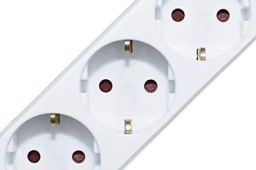 Meister Steckdosenleiste 3-fach - 3er Set - Extraflacher Stecker - 1,4 m Kabel - weiß - IP20 Innenbereich, Mehrfachsteckdose mit Flachstecker, Tischsteckdose, Steckerleiste, 7430180