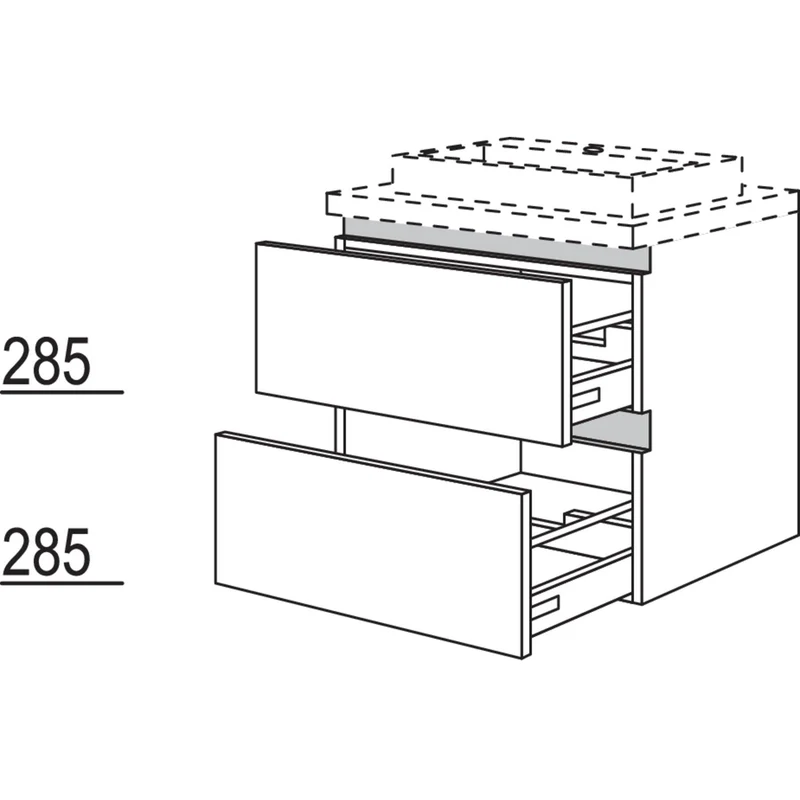 nobilia Waschtischschrank NBW2A30-63 30 cm