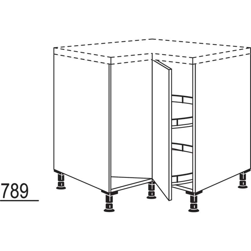 nobilia XL-Karussell-Eckschrank UEDK90-X 90 cm