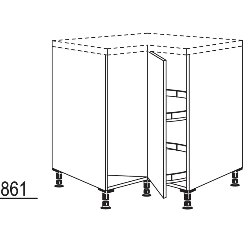 nobilia Maxi-Karussell-Eckschrank UEDK90-M 90 cm