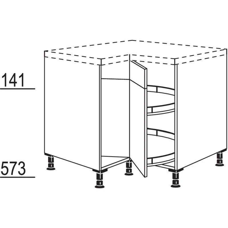 nobilia Karussell-Eckschrank UEK90 90 cm