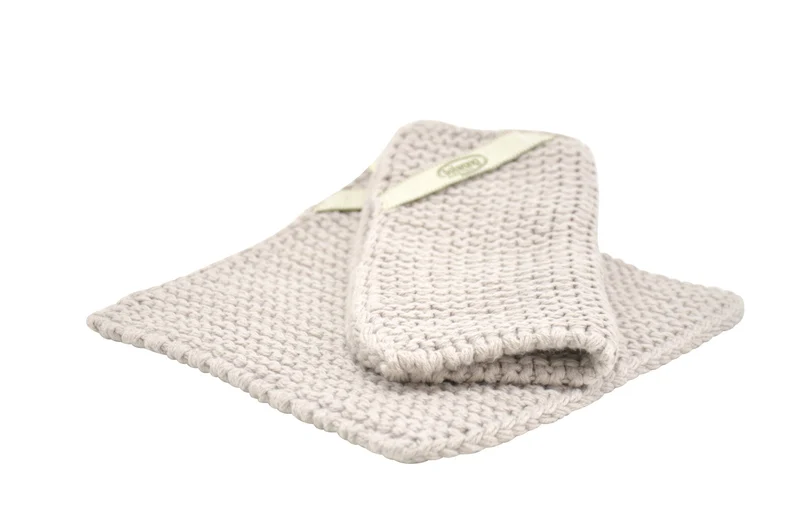 Solwang '2 Stück gestrickte Topflappen' Light warm grey