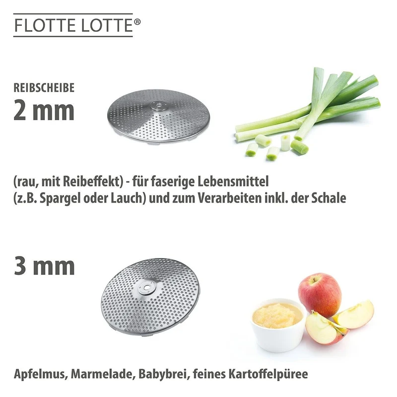 Gefu, Passiergerät "Flotte Lotte®", multifunktional mit 2 Lochscheiben