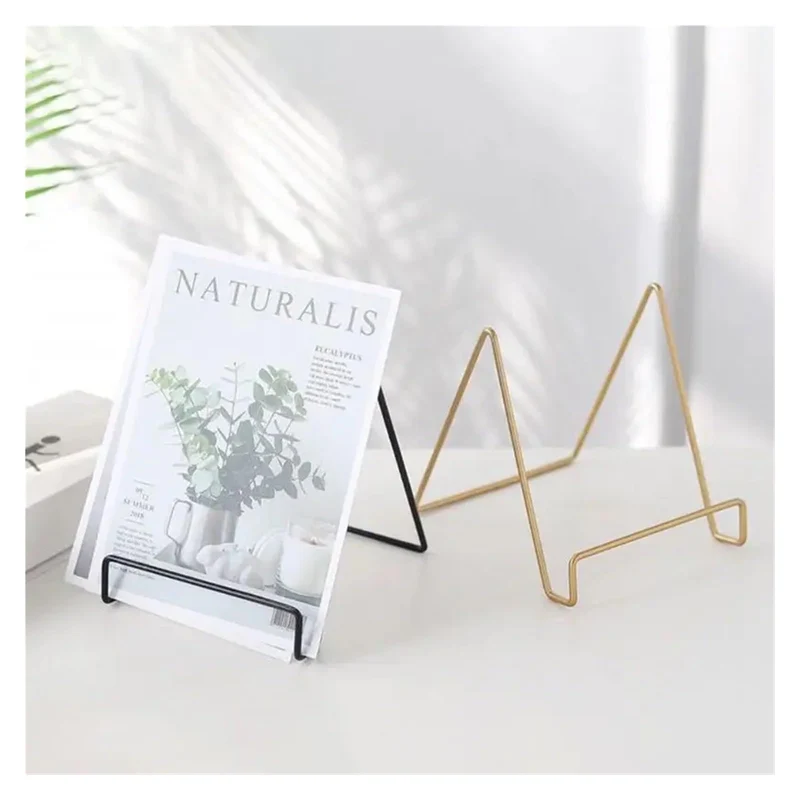 Zeitschriftenhalter Geometrische Desktop Platzierung Stehen Handy Buch Zeitung Sammlung Lagerung Rack Magazin Display Halter Fur Stauraum(S-Black)