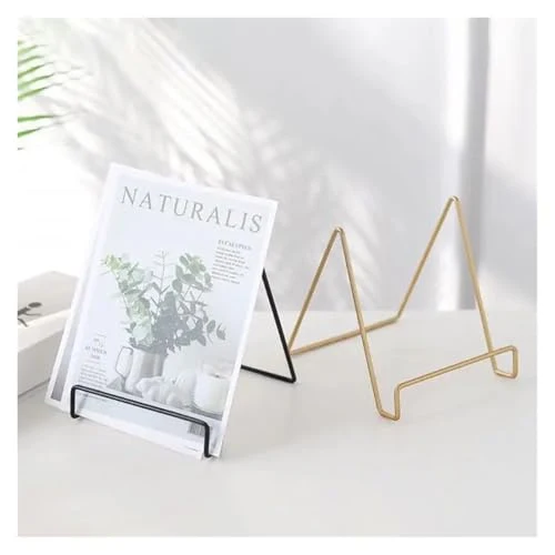 Zeitschriftenhalter Geometrische Desktop Platzierung Stehen Handy Buch Zeitung Sammlung Lagerung Rack Magazin Display Halter Fur Stauraum(S-Black)