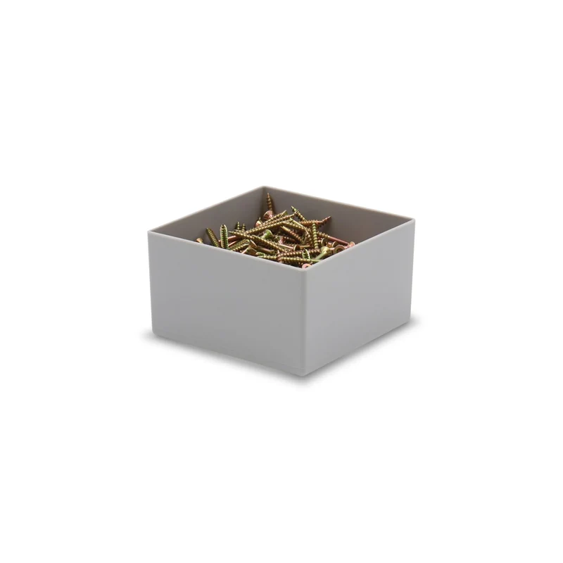 1a-TopStore 10 Stk. Einsatzkästen Einsatzboxen Schubladen-Einsatzkasten Sortierboxen, 32 Größen, 5 Farben (grau, 108x108x63 mm)