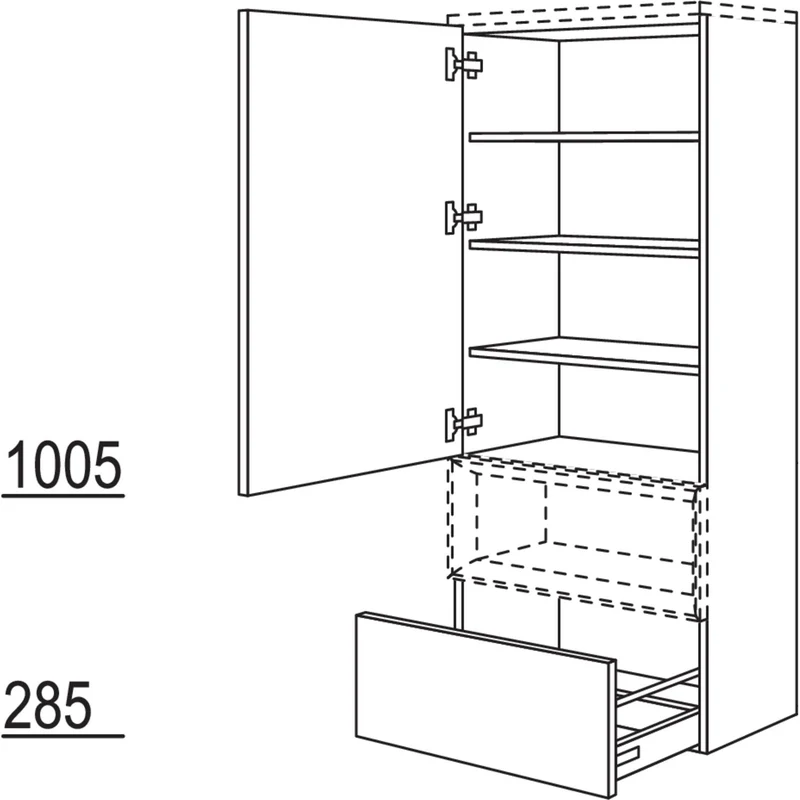 nobilia Midischrank für Regaleinsatz Case BMAC60-158 60 cm