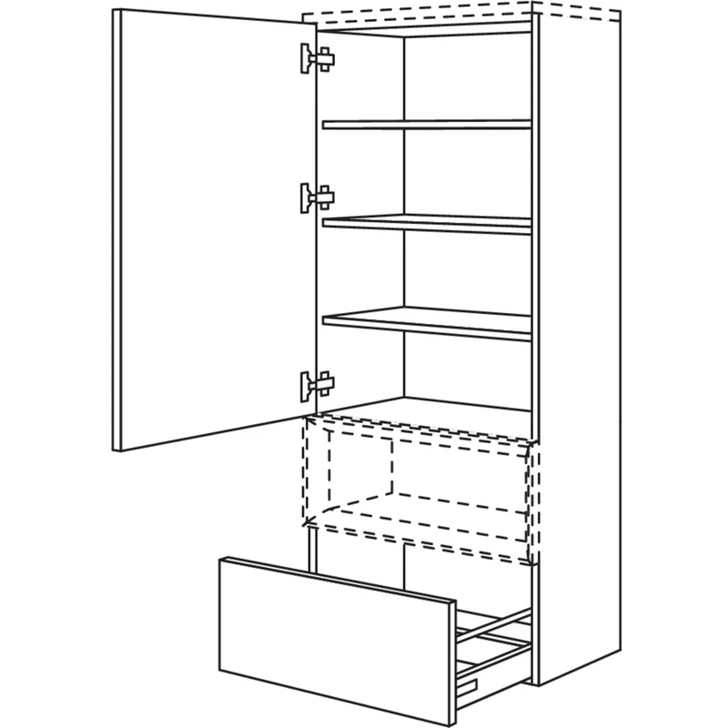 nobilia Midischrank für Regaleinsatz Case BMAC45-158 45 cm