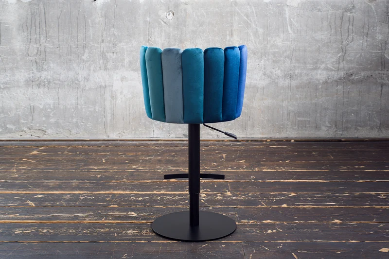 KAWOLA Barhocker JADA Drehstuhl höhenverstellbar Velvet blau