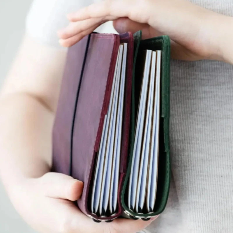PU Notizbuchhülle mit Stiftschlitzen innen, Black
