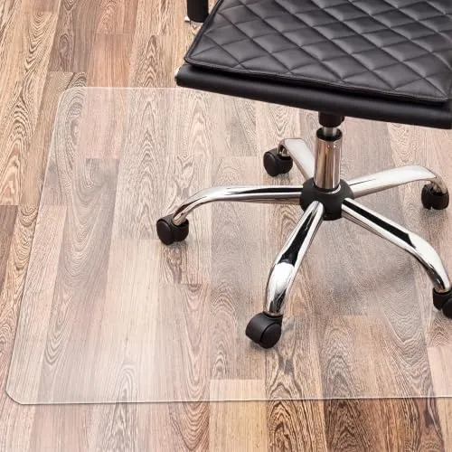 Relaxdays Bodenschutzmatte Bürostuhl, Bodenunterlage Laminat, Parkett, rutschfest, Verschiedene Größen, transparent