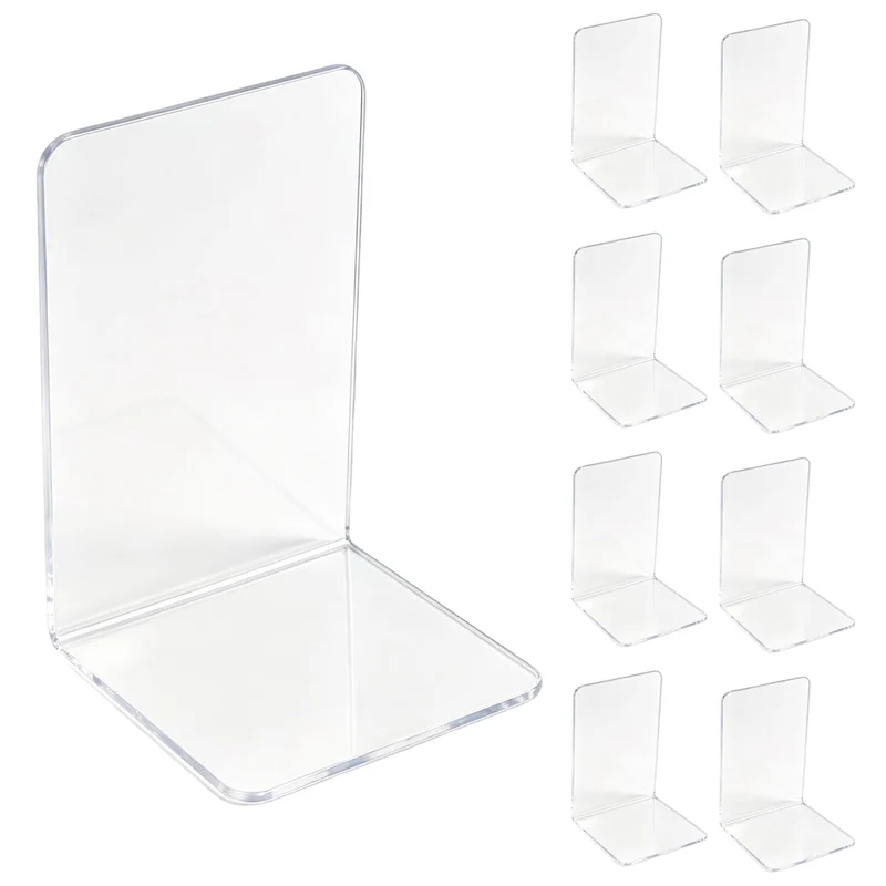 8 STK Buchstützen, Buchhalter Regal, Transparente Acryl Buchständer