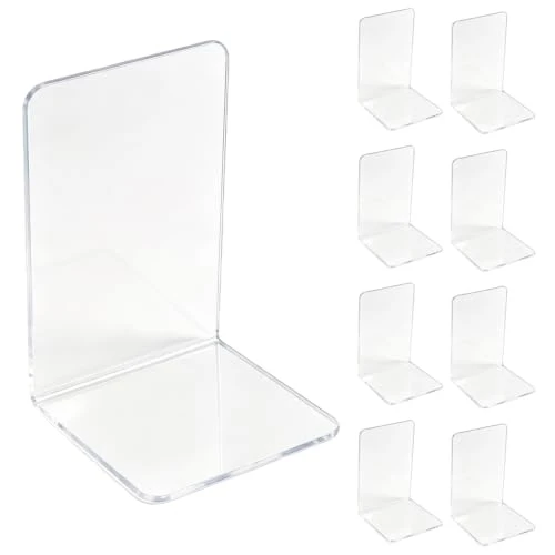 8 STK Buchstützen, Buchhalter Regal, Transparente Acryl Buchständer