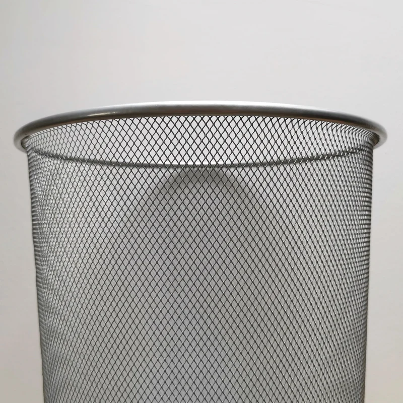 D.RECT KOMO Papierkorb, 12L Metall Abfalleimer Büro | Runder Mülleimer für Arbeitszimmer, Küche | Stabile Ausführung, 266x218x280 mm, Silber