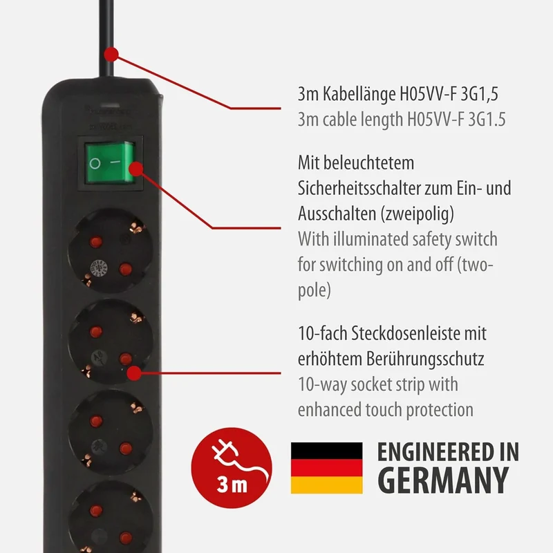 Brennenstuhl Eco-Line Steckdosenleiste 10-Fach