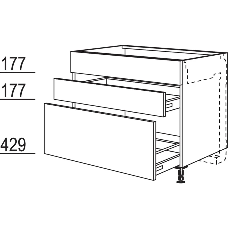 nobilia XL-Kochstellenschrank für Kochfeldabzug KDMSA120-X 120 cm