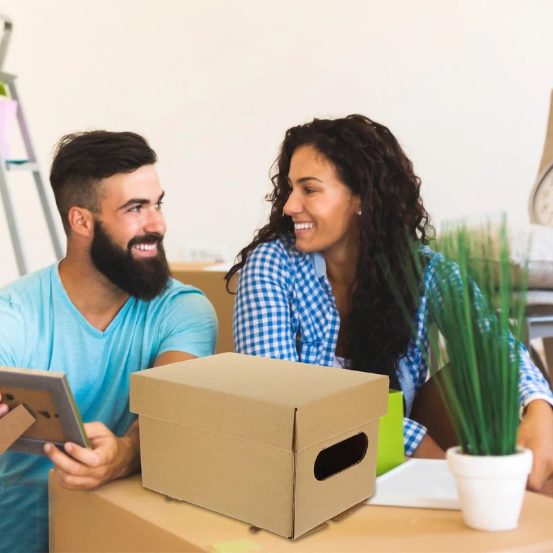ifundom Papier Aufbewahrungsbox Großes Fassungsvermögen mit Deckel 2 Stück-pack Robust und Leicht Zerbrechlich Stilvolles Schlichtes Design für Büro und Schule