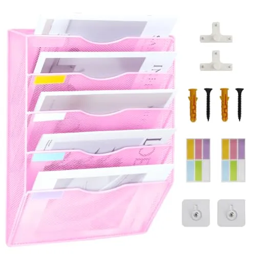 Hängender Wandordnerhalter, A4-Netzgewebe in Tablett, Hängeregistraturhalter, Zeitschriftenhalter, Zeitschriftenhalter, Zeitschriftenaufbewahrung, Briefablage, Schreibtisch-Akten-Organizer