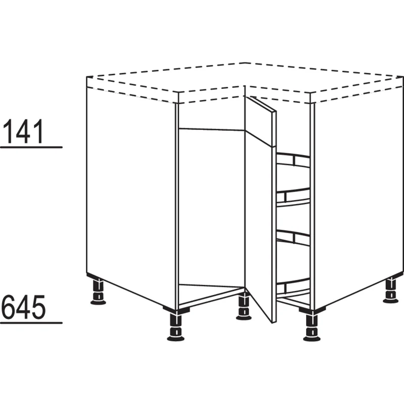 nobilia XL-Karussell-Eckschrank UEK90-X 90 cm