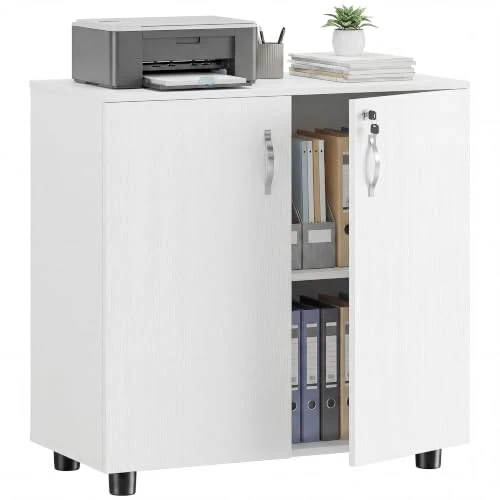 Vinsetto Schließbarer Büroschrank, 2 Türen, 80x40x80 cm, Weiß