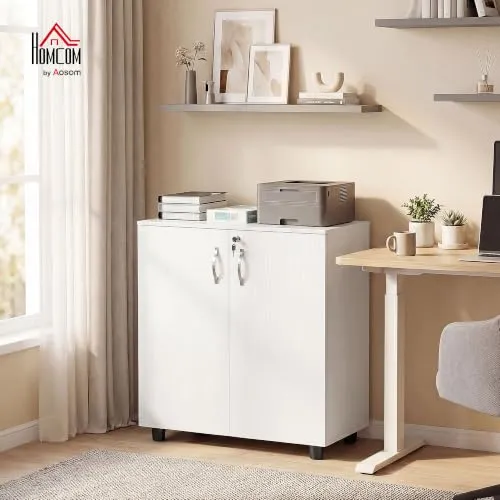 Vinsetto Schließbarer Büroschrank, 2 Türen, 80x40x80 cm, Weiß