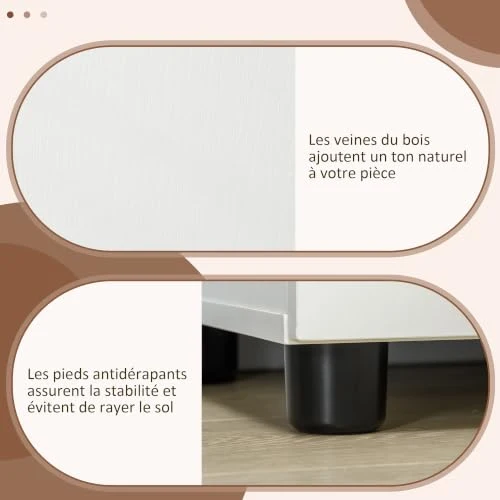 Vinsetto Schließbarer Büroschrank, 2 Türen, 80x40x80 cm, Weiß