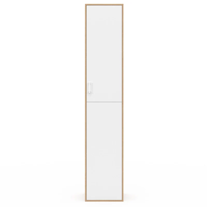 IDMarket - Büroschrank 180 cm multifunktional Sylvia weiß und Holz 1 Tür 3 Regale