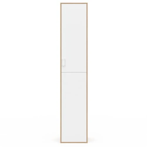 IDMarket - Büroschrank 180 cm multifunktional Sylvia weiß und Holz 1 Tür 3 Regale