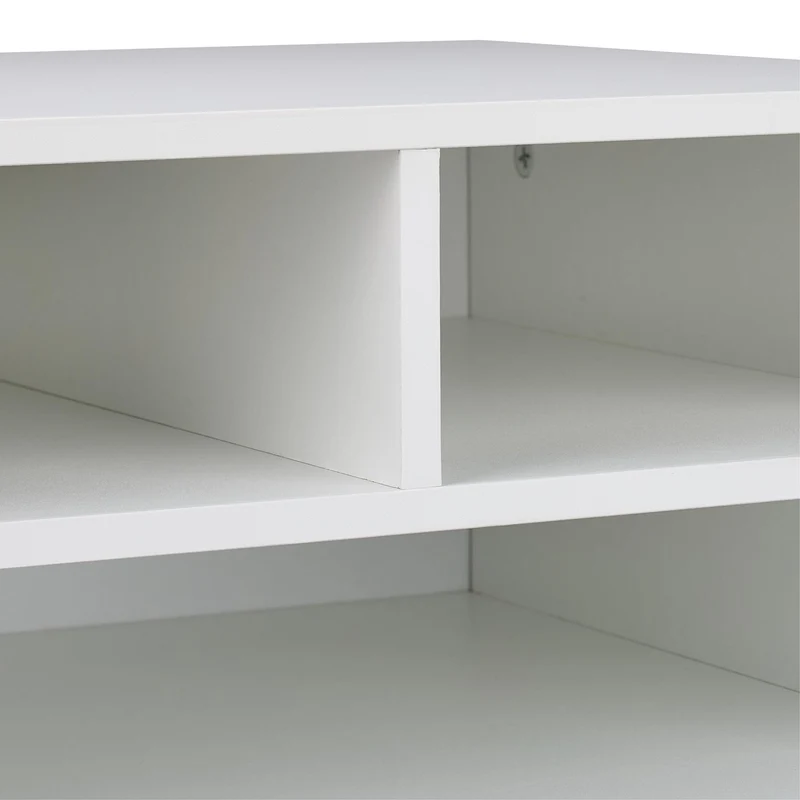 Relaxdays Druckerständer Schreibtisch, 3 Fächer, Regal für Drucker, Druckerhalter, H x B x T: 22,5 x 47 x 40 cm, weiß
