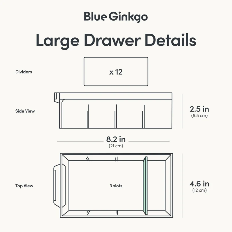 BLUE GINKGO Großer Aufbewahrungsschrank mit 12 Schubladen – stapelbare Perlen- und Bastelaufbewahrung, Hardware-Kleinteile-Organizer, Lehrer-Werkzeugkasten (hergestellt in Korea) – Grau