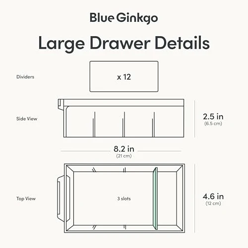 BLUE GINKGO Großer Aufbewahrungsschrank mit 12 Schubladen – stapelbare Perlen- und Bastelaufbewahrung, Hardware-Kleinteile-Organizer, Lehrer-Werkzeugkasten (hergestellt in Korea) – Grau