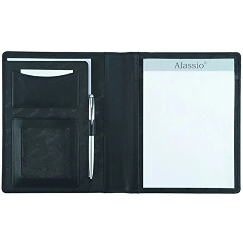 ALASSIO 43004 Schreibmappe BORMIO, DIN A5 Format, 23 x 18 x 2 cm, Schwarz