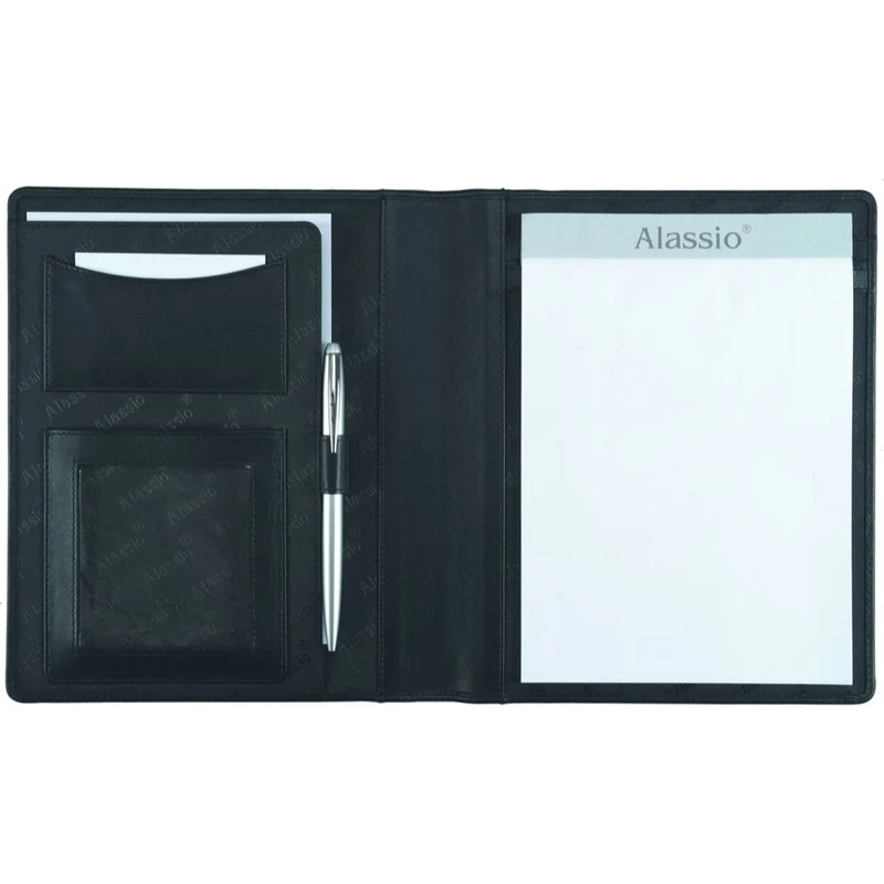 ALASSIO 43004 Schreibmappe BORMIO, DIN A5 Format, 23 x 18 x 2 cm, Schwarz