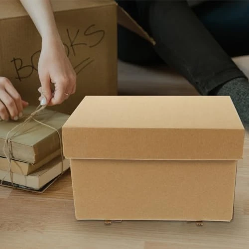 Abaodam 2 Stück Aufbewahrungsboxen aus Papier mit Deckel Großer Kapazität Tragbar und Fein Verarbeitet zur Aufbewahrung und Kleinteilen im Büro oder Zuhause